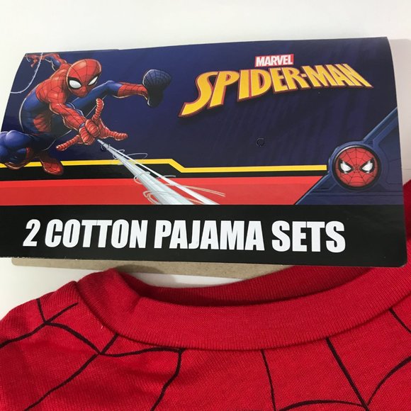 Boys 2 Cotton Spiderman Pajama Sets Size: 8 - Picture 2 of 7